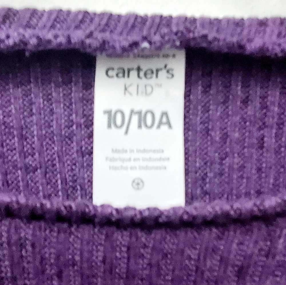 Carter's Purple Ribbed Long Sleeves Top Size 10 Yrs Old New